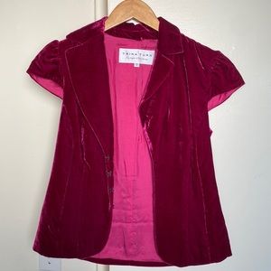 Trina Turk velvet cap sleeve jacket.